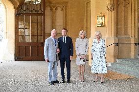 Macron Visits The Windsor Castle Gardens - Berkshire