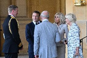 Macron Visits The Windsor Castle Gardens - Berkshire
