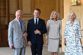 Macron Visits The Windsor Castle Gardens - Berkshire