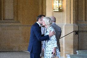 Macron Visits The Windsor Castle Gardens - Berkshire