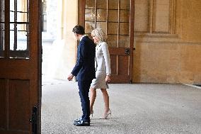 Macron Visits The Windsor Castle Gardens - Berkshire