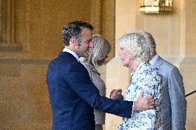 Macron Visits The Windsor Castle Gardens - Berkshire