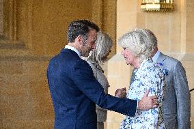 Macron Visits The Windsor Castle Gardens - Berkshire