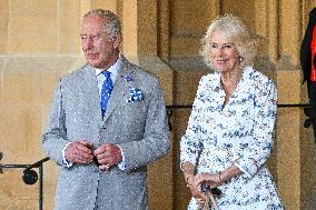 Macron Visits The Windsor Castle Gardens - Berkshire