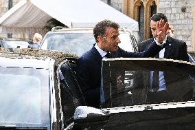 Macron Visits The Windsor Castle Gardens - Berkshire