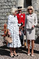 Macron Visits The Windsor Castle Gardens - Berkshire