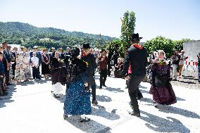 NO TABLOIDS WEB & PRINT - Princely Family of Monaco in Visit in Auvergne