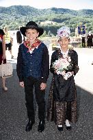NO TABLOIDS WEB & PRINT - Princely Family of Monaco in Visit in Auvergne