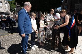 NO TABLOIDS WEB & PRINT - Princely Family of Monaco in Visit in Auvergne