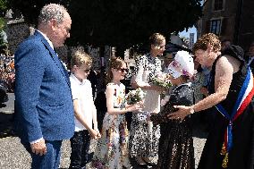 NO TABLOIDS WEB & PRINT - Princely Family of Monaco in Visit in Auvergne