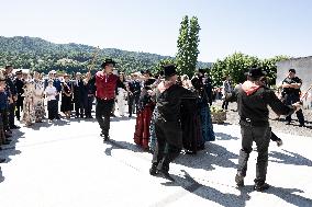 NO TABLOIDS WEB & PRINT - Princely Family of Monaco in Visit in Auvergne