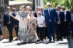 NO TABLOIDS WEB & PRINT - Princely Family of Monaco in Visit in Auvergne
