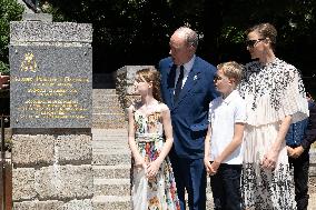 NO TABLOIDS WEB & PRINT - Princely Family of Monaco in Visit in Auvergne
