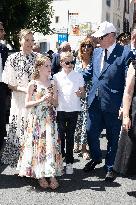 NO TABLOIDS WEB & PRINT - Princely Family of Monaco in Visit in Auvergne