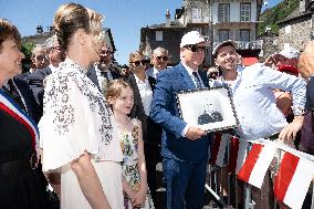 NO TABLOIDS WEB & PRINT - Princely Family of Monaco in Visit in Auvergne