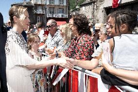 NO TABLOIDS WEB & PRINT - Princely Family of Monaco in Visit in Auvergne