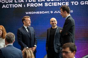 President Macron At AI Summit At Imperial College - London