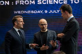 President Macron At AI Summit At Imperial College - London