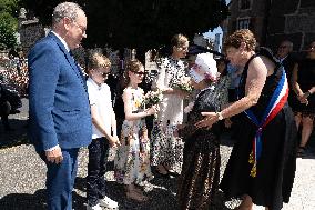 NO TABLOIDS WEB & PRINT - Princely Family of Monaco in Visit in Auvergne