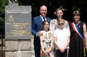 NO TABLOIDS WEB & PRINT - Princely Family of Monaco in Visit in Auvergne