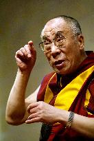 TIBETAN SPIRITUAL LEADER DALAI LAMA SPEAKS TO JOURNALISTS DURING A PRESS CONFERENCE IN JERUSALEM