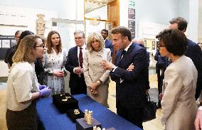 Macron Visits British Museum - London
