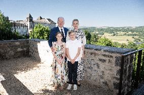 NO TABLOIDS WEB & PRINT - Princely Family of Monaco in Visit  - Mur de Barrez