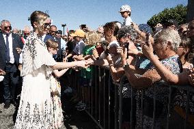 NO TABLOIDS WEB & PRINT - Princely Family of Monaco in Visit  - Mur de Barrez