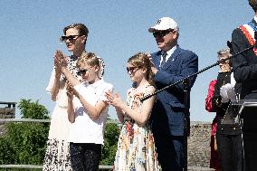 NO TABLOIDS WEB & PRINT - Princely Family of Monaco in Visit  - Mur de Barrez