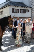 NO TABLOIDS WEB & PRINT - Princely Family of Monaco in Visit -Mur de Barrez