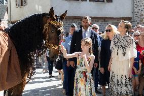 NO TABLOIDS WEB & PRINT - Princely Family of Monaco in Visit -Mur de Barrez