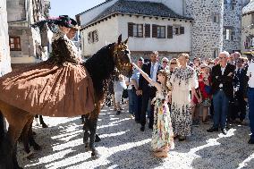 NO TABLOIDS WEB & PRINT - Princely Family of Monaco in Visit -Mur de Barrez