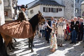NO TABLOIDS WEB & PRINT - Princely Family of Monaco in Visit -Mur de Barrez