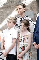 NO TABLOIDS WEB & PRINT - Princely Family of Monaco in Visit  - Mur de Barrez