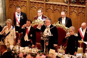 French President and Brigitte Macron at Guildhall Banquet