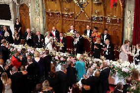 French President and Brigitte Macron at Guildhall Banquet