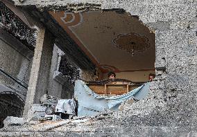 Gaza City Airstrike Damage - Gaza City