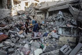 Gaza City Airstrike Damage - Gaza City