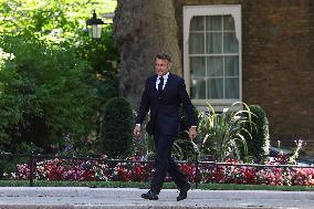 Macron and Starmer at Downing Street for UK-FR Summit - London