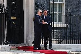 Macron and Starmer at Downing Street for UK-FR Summit - London
