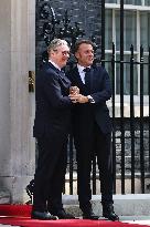 Macron and Starmer at Downing Street for UK-FR Summit - London