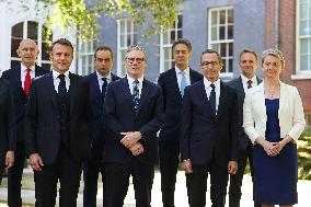 Macron and Starmer at Downing Street for UK-FR Summit - London