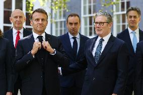 Macron and Starmer at Downing Street for UK-FR Summit - London