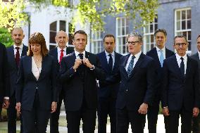 Macron and Starmer at Downing Street for UK-FR Summit - London