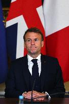 Macron and Starmer at Downing Street for UK-FR Summit - London