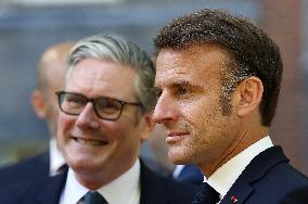 Macron and Starmer at Downing Street for UK-FR Summit - London