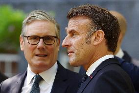 Macron and Starmer at Downing Street for UK-FR Summit - London