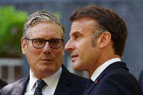 Macron and Starmer at Downing Street for UK-FR Summit - London