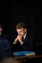 Starmer and Macron During a Visioconference With NATO Leaders - London