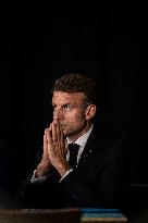 Starmer and Macron During a Visioconference With NATO Leaders - London